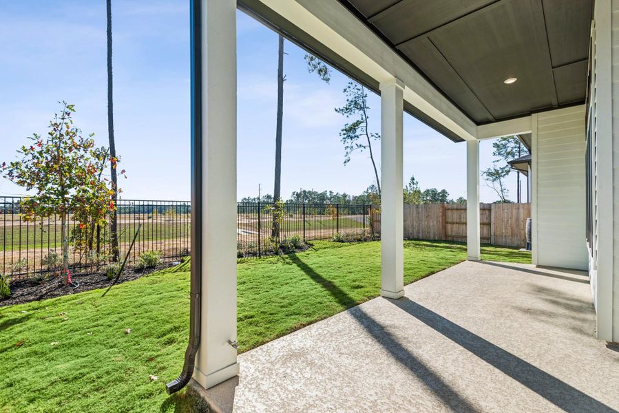 Exterior details and patio area of a home in ARTAVIA 50' Homesites, Conroe (Image 4).