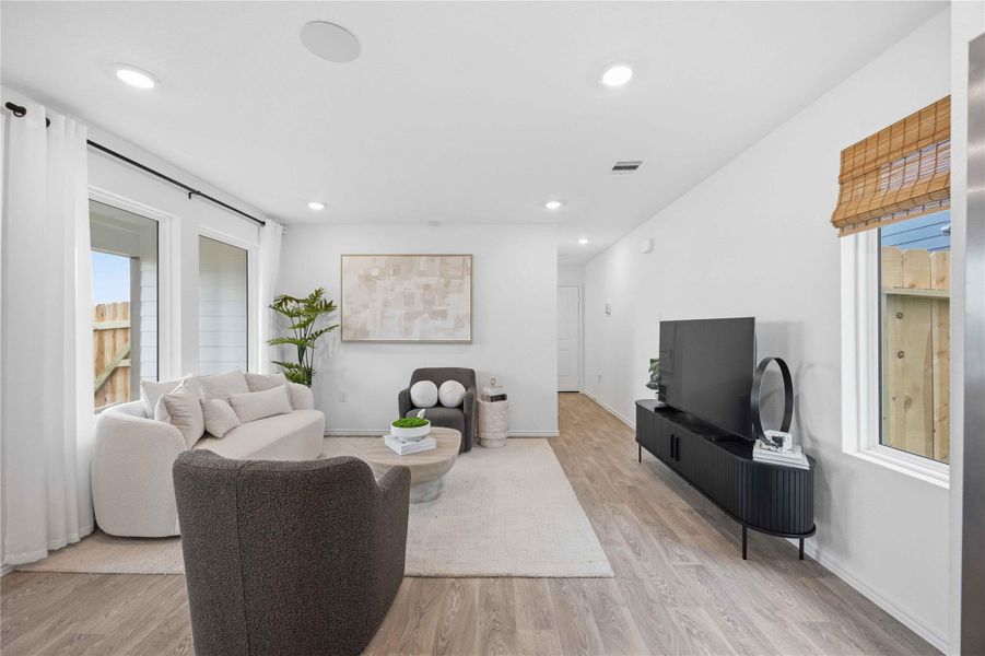 Furnished interior view inside a new home in Pineapple Square, Houston (Image 14). Furnished interior view inside a new home in Pineapple Square, Houston (Image 14).