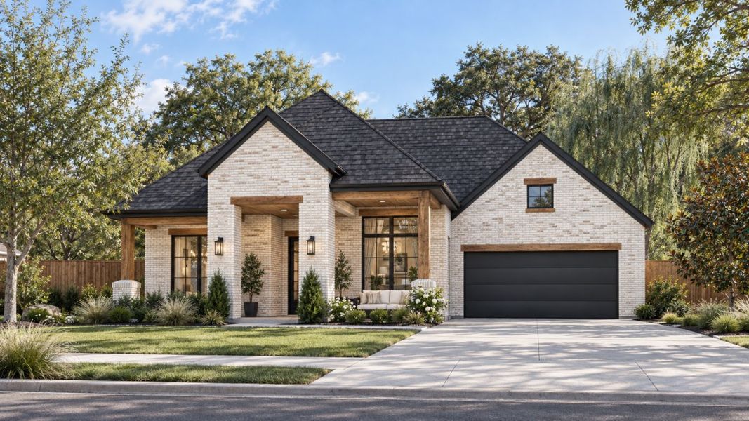Representative exterior photo of a completed home built from the Bradley by Olivia Clarke Homes in Grand Oaks, Celina, TX (Image 6). Representative exterior photo of a completed home built from the Bradley by Olivia Clarke Homes in Grand Oaks, Celina, TX (Image 6).