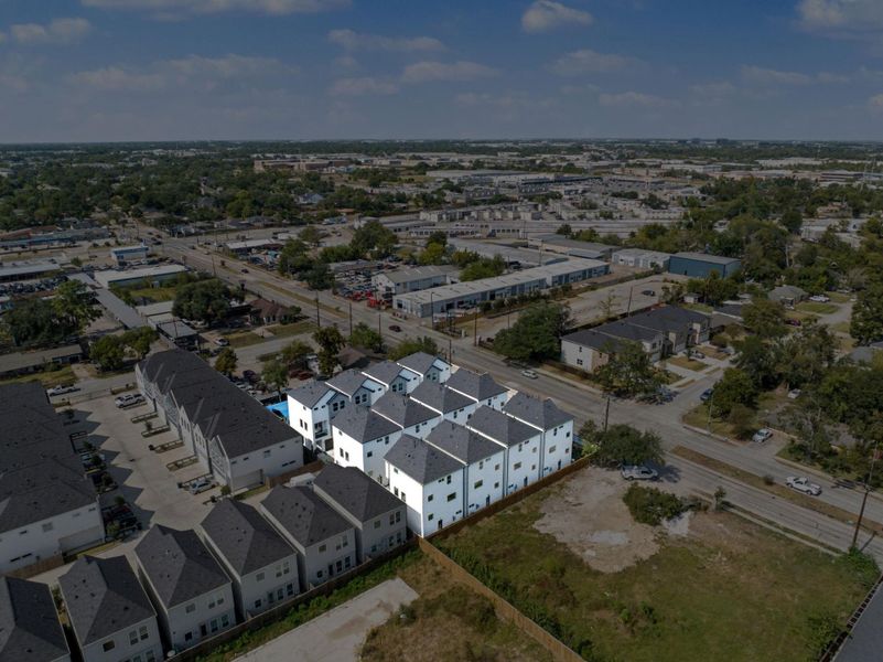 Front exterior of a new home in Hammerly Blvd, Houston, TX, highlighting curb appeal (Image 23). Front exterior of a new home in Hammerly Blvd, Houston, TX, highlighting curb appeal (Image 23).