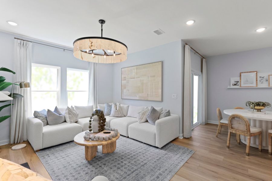 Great room with LVP flooring