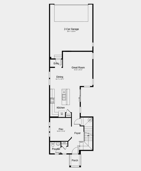 2D floor plan layout for the Stella by Taylor Morrison in Parterre Horizon Collection, Thornton, CO (Image 3).