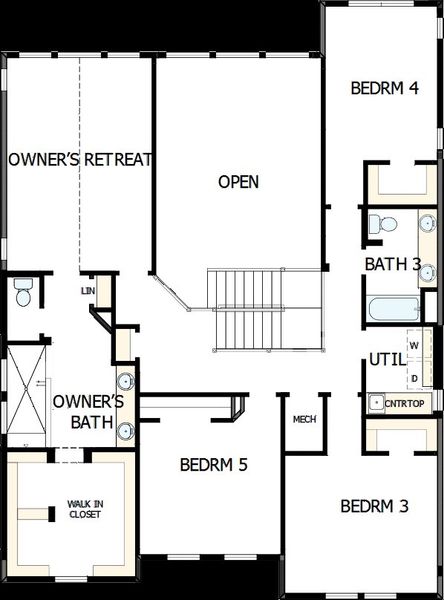 2D floor plan layout of this home in Cloverleaf – Mountainview Collection, Monument, CO (Image 6).