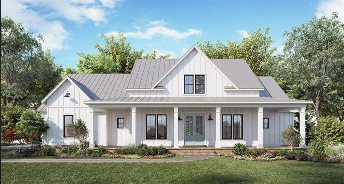 Front exterior of a new home in , Acworth, GA, highlighting curb appeal (Image 1).