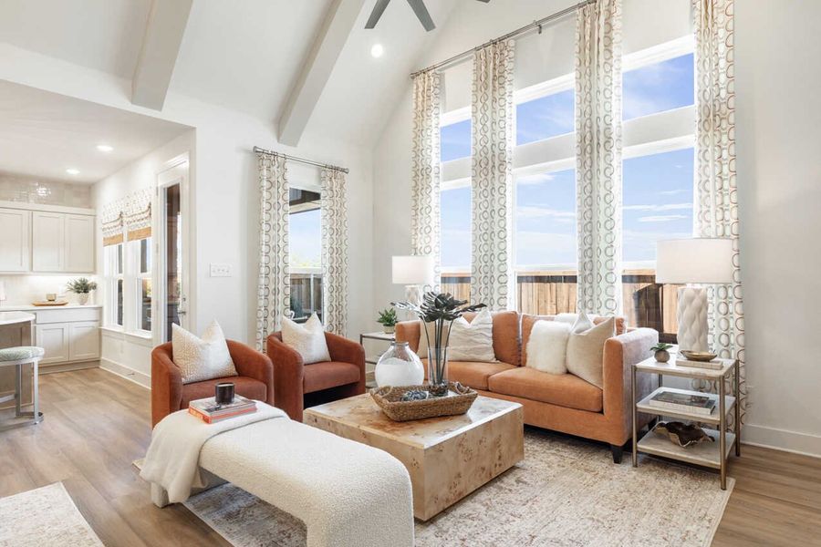 Representative furnished interior of a home built from the Monet-SS by Highland Homes in Lariat, Liberty Hill (Image 17).