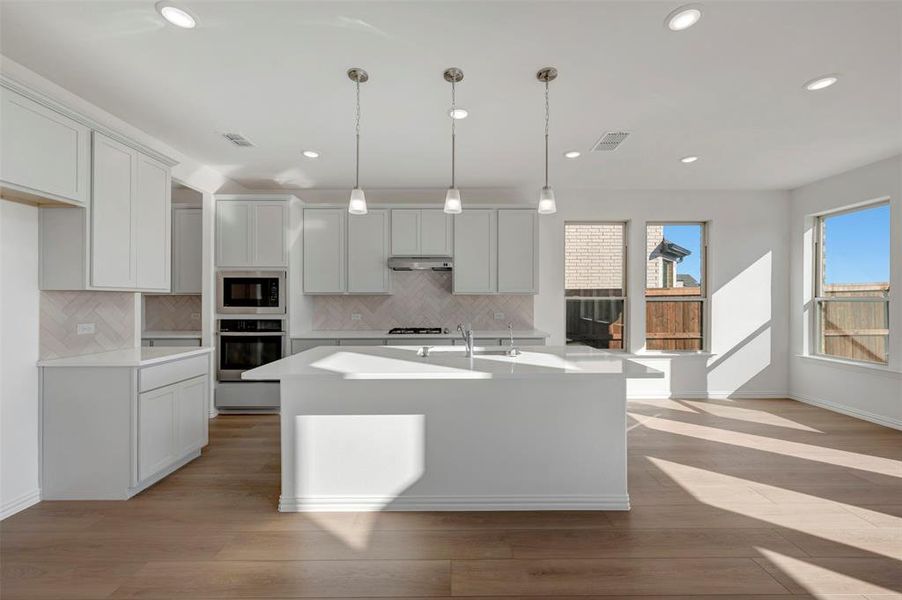 Furnished interior view inside a new home in Lily Creek at Sutton Fields, Aubrey (Image 8). Furnished interior view inside a new home in Lily Creek at Sutton Fields, Aubrey (Image 8).