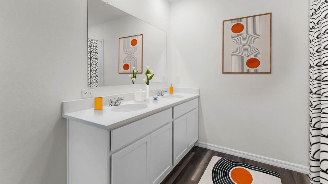 Representative furnished interior of a home built from the Aria by D.R. Horton in Crossroads at Kelly Park, Apopka (Image 12).