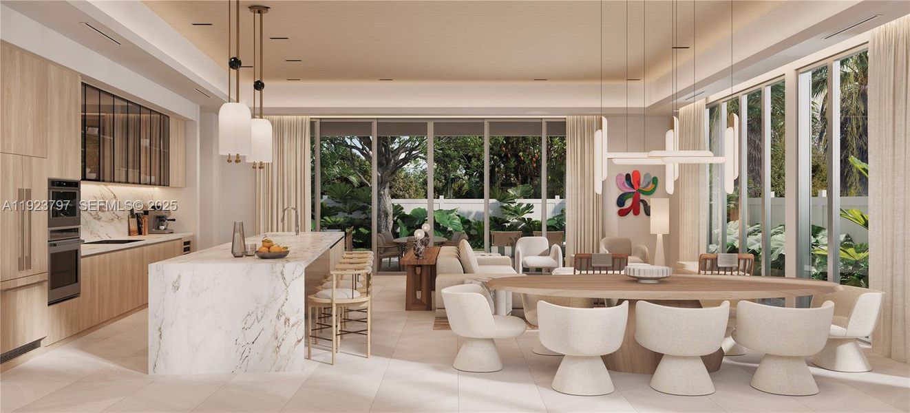 Furnished interior view inside a new home in , Miami Springs (Image 4).