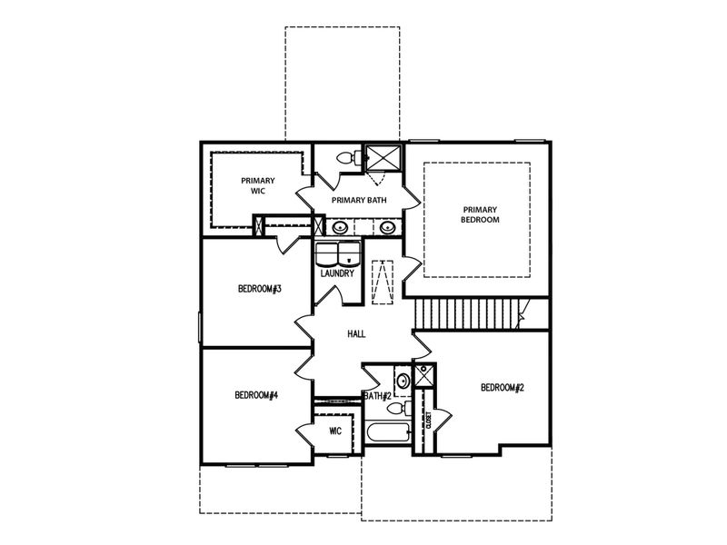 2D floor plan layout for the The Windhurst by My Home Communities in Ellington Farms, Statham, GA (Image 4).