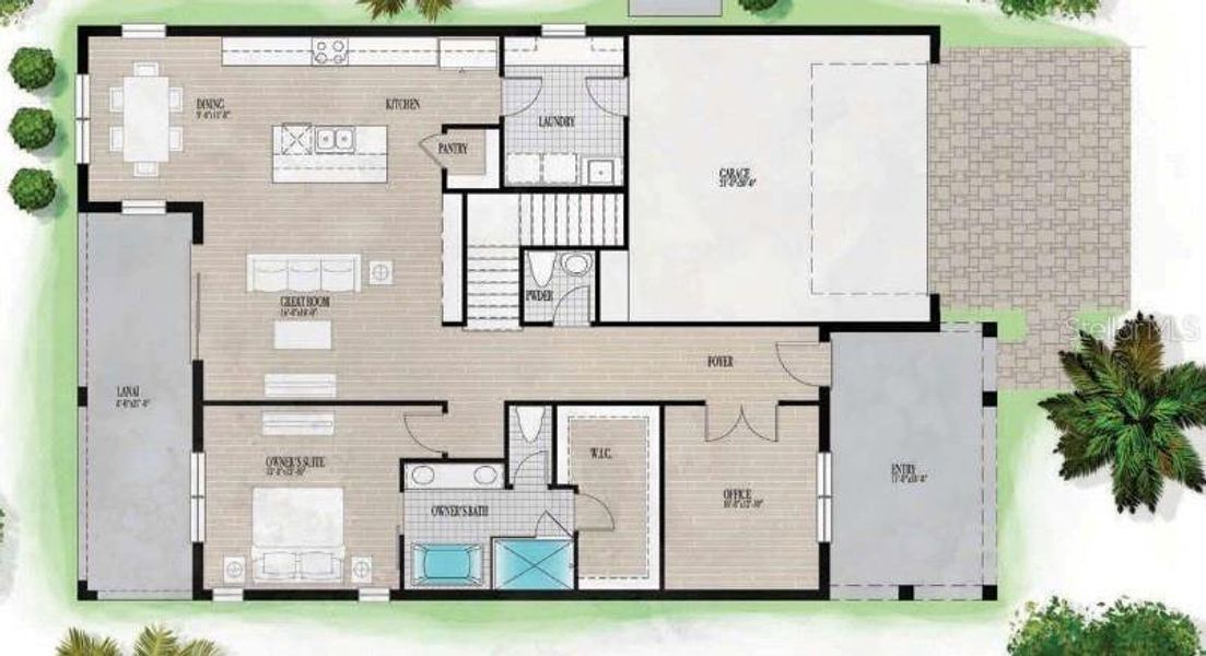 2D floor plan layout of this home in Gracewater at Sarasota, Sarasota, FL (Image 3). 2D floor plan layout of this home in Gracewater at Sarasota, Sarasota, FL (Image 3).