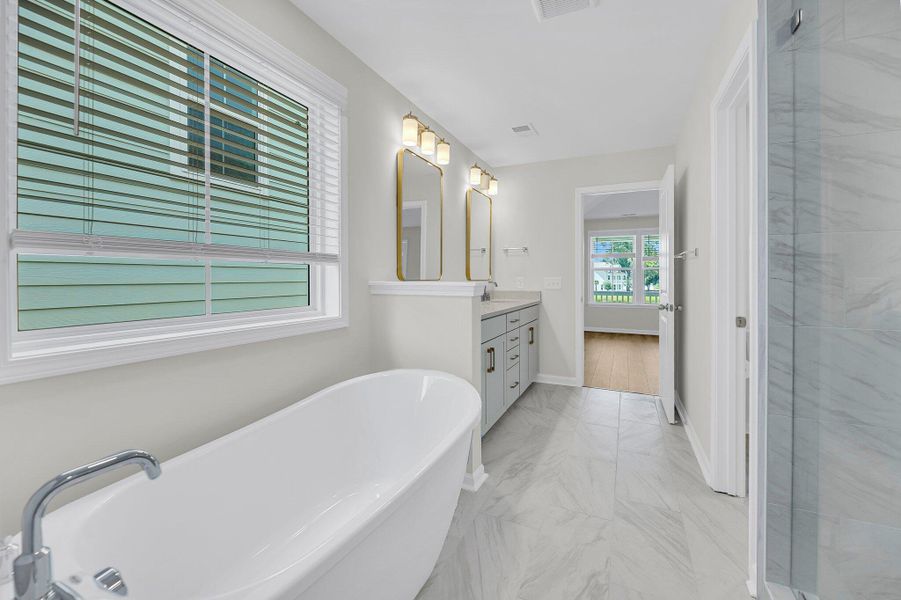 Furnished interior view inside a new home in Sweetgrass Station, Summerville (Image 1).