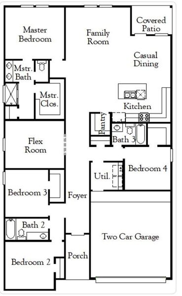 2D floor plan layout of this home in Windcress, Cove, TX (Image 3).