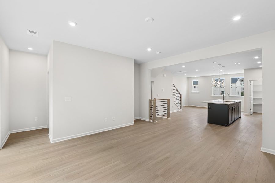 Representative unfurnished interior of a home built from the Huck by Tri Pointe Homes in Twinleaf Townes, Chapel Hill (Image 29). Representative unfurnished interior of a home built from the Huck by Tri Pointe Homes in Twinleaf Townes, Chapel Hill (Image 29).