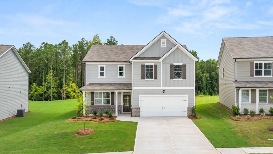 Representative exterior photo of a completed home built from the Galen by D.R. Horton in Lost Creek, Dallas, GA (Image 1). Representative exterior photo of a completed home built from the Galen by D.R. Horton in Lost Creek, Dallas, GA (Image 1).