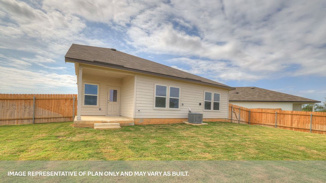 Representative exterior photo of a completed home built from the The Midland by D.R. Horton in Arroyo Ranch, Seguin, TX (Image 16).