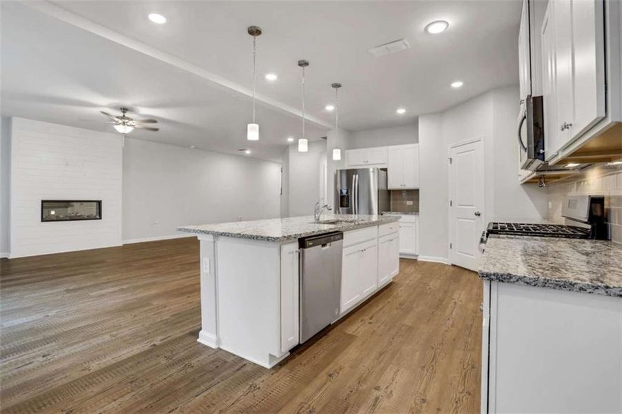 Furnished interior view inside a new home in Graystone Village, Grayson (Image 6). Furnished interior view inside a new home in Graystone Village, Grayson (Image 6).