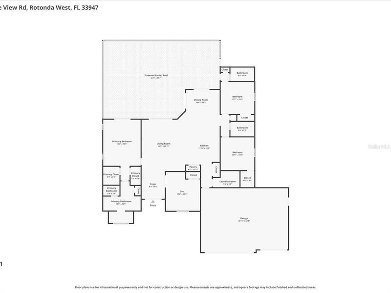 2D floor plan layout of this home in , Rotonda West, FL (Image 4). 2D floor plan layout of this home in , Rotonda West, FL (Image 4).