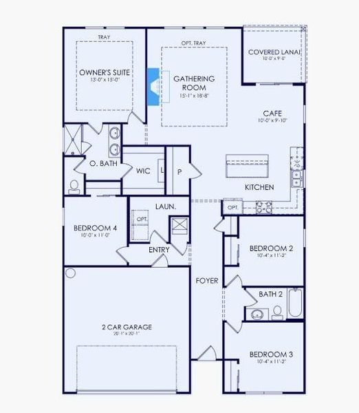 2D floor plan layout of this home in Sun City Peachtree, Griffin, GA (Image 3).