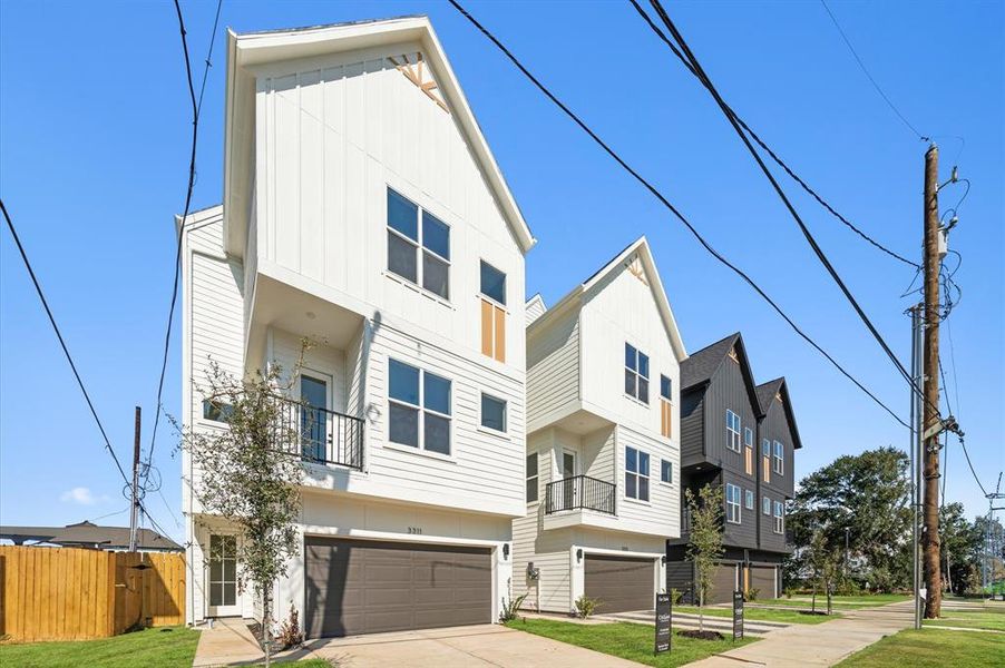 Two car garage and private driveways!