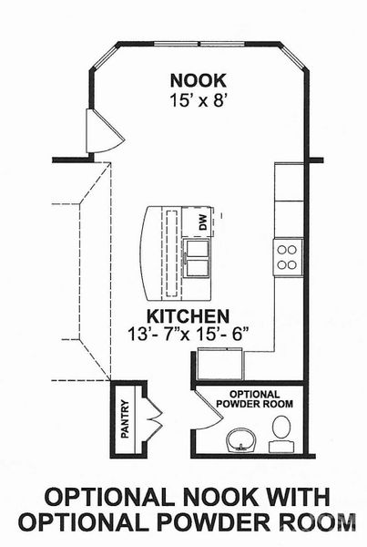 Optional Breakfast Nook with Optional Powder Room