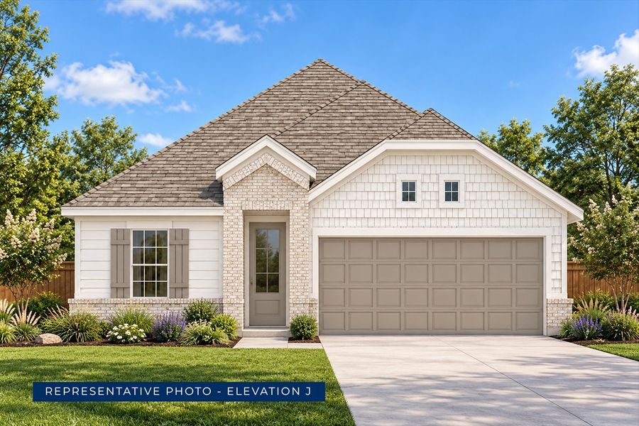 Representative exterior photo of a completed home built from the Adams F by First Texas Homes in Parkside, Denton, TX (Image 11). Representative exterior photo of a completed home built from the Adams F by First Texas Homes in Parkside, Denton, TX (Image 11).