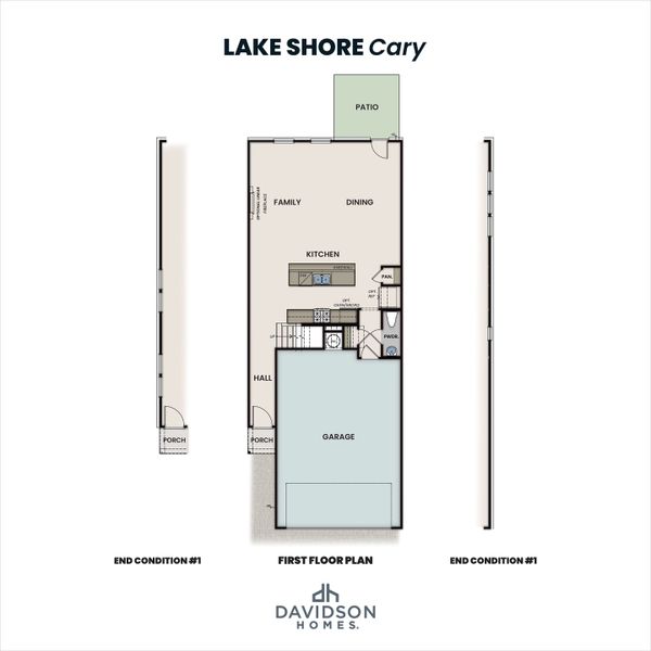 2D floor plan layout for the The Cary B - LS by Davidson Homes LLC in Lake Shore, Winder, GA (Image 2).