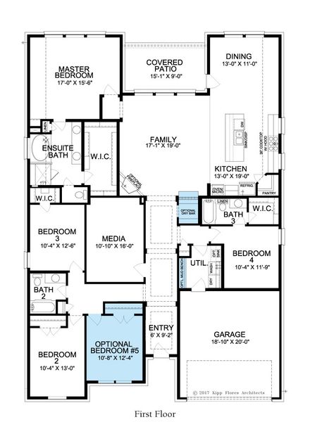 2D floor plan layout for the Bentley by Landon Homes in Dominion Estates, Frisco, TX (Image 6).
