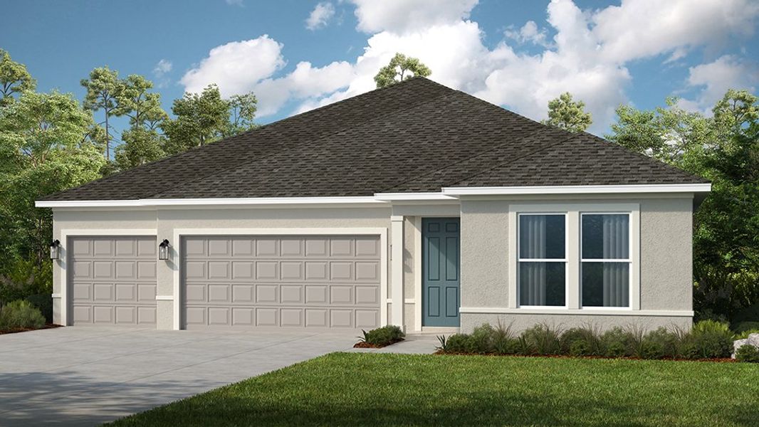 Representative exterior photo of a completed home built from the Bainbridge by Taylor Morrison in Coasterra Community Group Page, Palmetto, FL (Image 20).