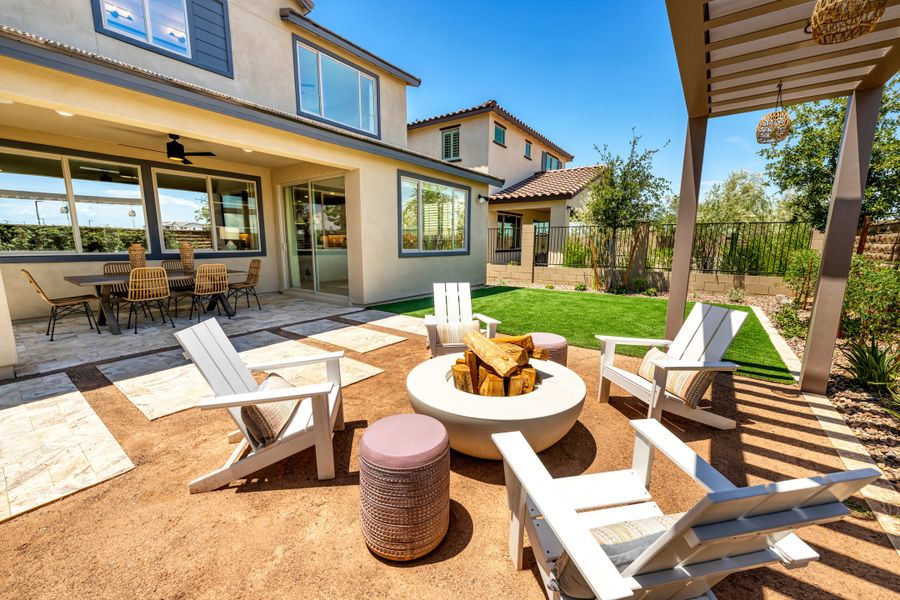 Exterior details and patio area of a home in Waterston Central, Gilbert (Image 3).
