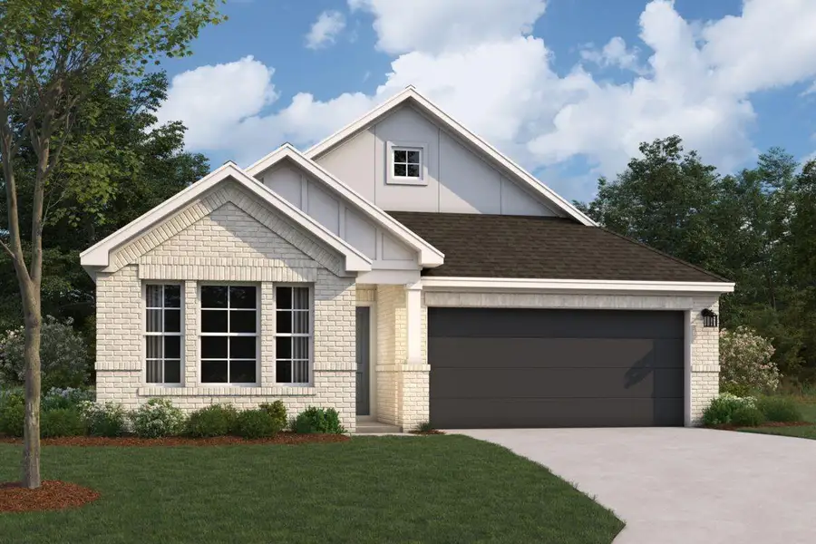 Front exterior of a new home in Magnolia Ridge, Magnolia, TX, highlighting curb appeal (Image 1). Front exterior of a new home in Magnolia Ridge, Magnolia, TX, highlighting curb appeal (Image 1).