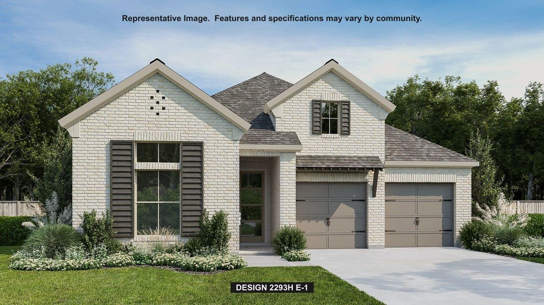 Front exterior of a new home in Wolf Ranch, Georgetown, TX, highlighting curb appeal (Image 1). Front exterior of a new home in Wolf Ranch, Georgetown, TX, highlighting curb appeal (Image 1).