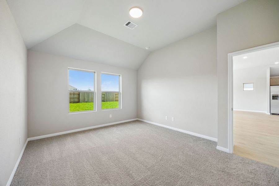 Primary Bedroom in the Sabine home plan by Trophy Signature Homes – REPRESENTATIVE PHOTO Primary Bedroom in the Sabine home plan by Trophy Signature Homes – REPRESENTATIVE PHOTO