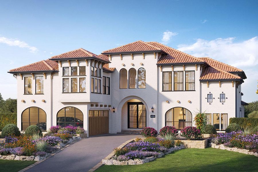 Representative exterior photo of a completed home built from the Grand Legacy by Grand Homes in Heath Golf & Yacht Club, Heath, TX (Image 2). Representative exterior photo of a completed home built from the Grand Legacy by Grand Homes in Heath Golf & Yacht Club, Heath, TX (Image 2).