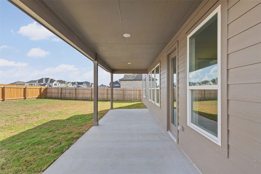 Exterior details and patio area of a home in The Grove at Blackhawk, Pflugerville (Image 23).