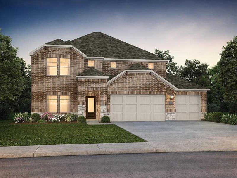 Front exterior of a new home in Parks at Foster Crossing - Premier Series, Anna, TX, highlighting curb appeal (Image 1). Front exterior of a new home in Parks at Foster Crossing - Premier Series, Anna, TX, highlighting curb appeal (Image 1).
