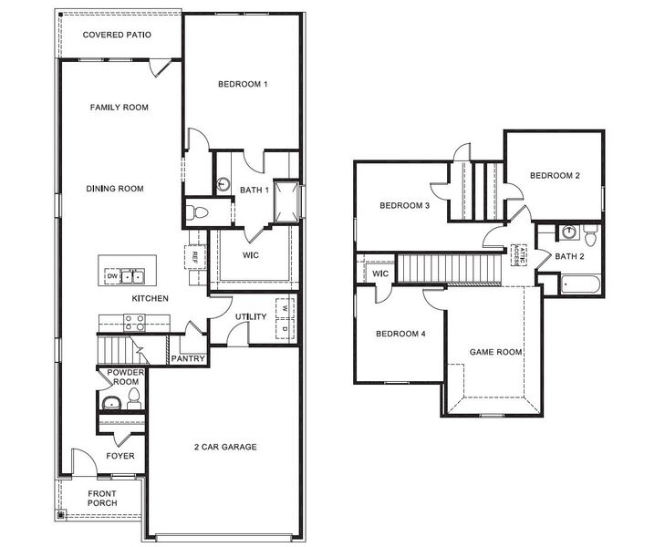 2D floor plan layout for the HANNA by D.R. Horton in Meadowbrook Estates, Cleburne, TX (Image 2). 2D floor plan layout for the HANNA by D.R. Horton in Meadowbrook Estates, Cleburne, TX (Image 2).