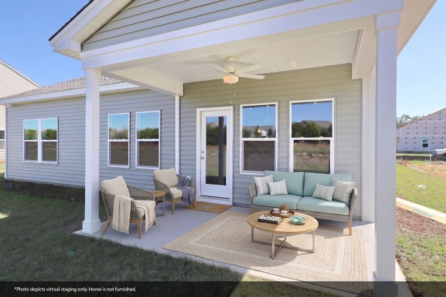 Exterior details and patio area of a home in Allston Park, Calabash (Image 3). Exterior details and patio area of a home in Allston Park, Calabash (Image 3).
