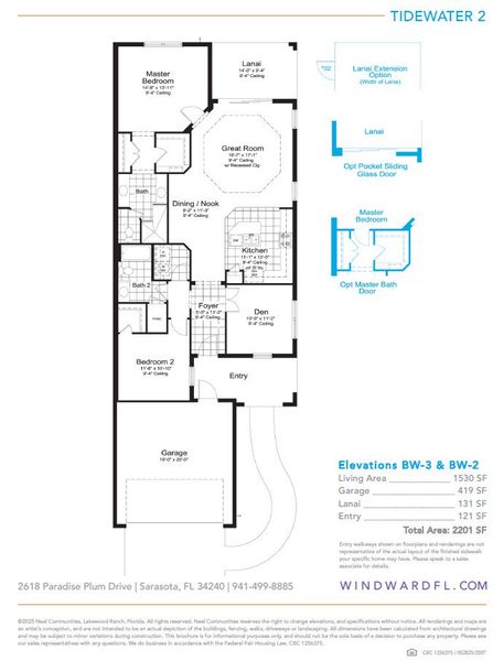 2D floor plan layout of this home in Windward, Lakewood Ranch, FL (Image 4).