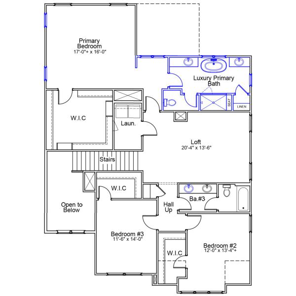 2D floor plan layout of this home in Scotts Hill Village, Wilmington, NC (Image 4).
