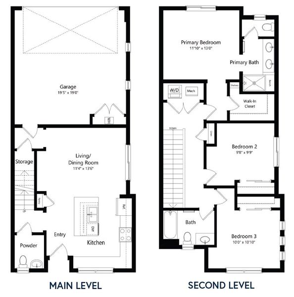 2D floor plan layout for the Conrad by Lokal Homes in The Vistas at West Mesa, Colorado Springs, CO (Image 3).
