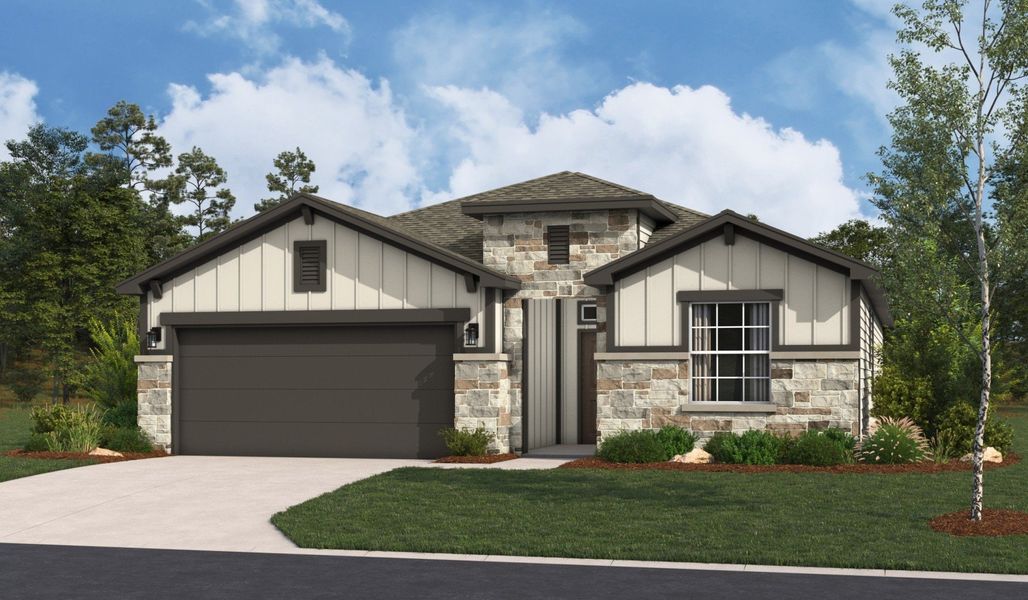 Representative exterior photo of a completed home built from the Valencia by Hakes Brothers in Veranda Signature, San Antonio, TX (Image 19).