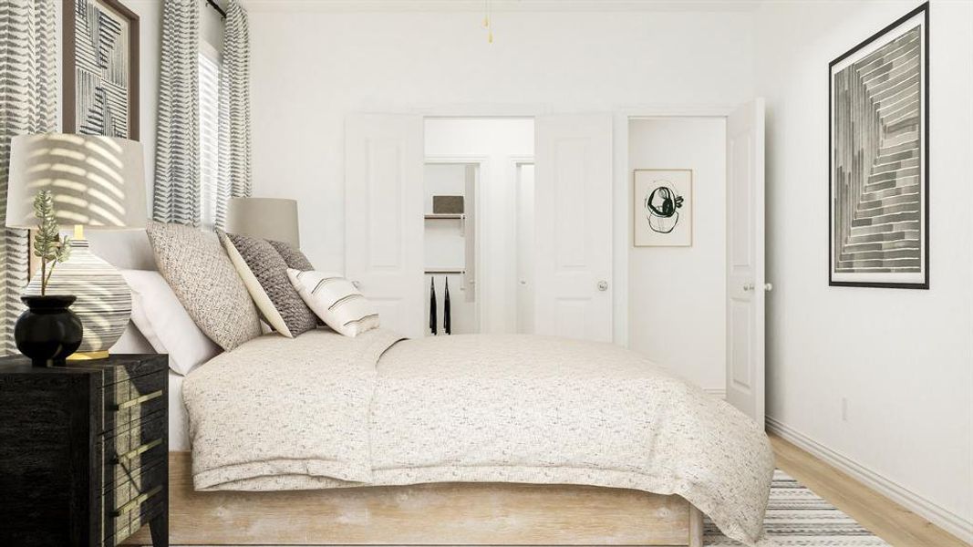 Bedroom featuring hardwood / wood-style floors