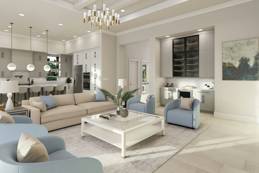 Furnished interior in a model home at Central Beach in Vero Beach (Image 4).