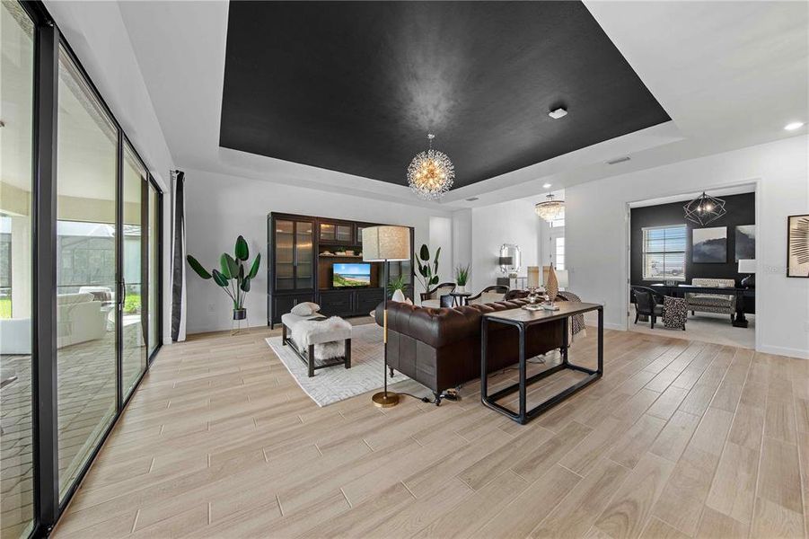 Furnished interior view inside a new home in Harbor East: Estate Homes, Port Charlotte (Image 18). Furnished interior view inside a new home in Harbor East: Estate Homes, Port Charlotte (Image 18).