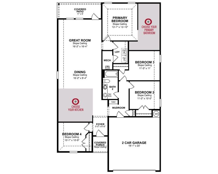 2D floor plan layout of this home in Stark Farms, Denton, TX (Image 6).