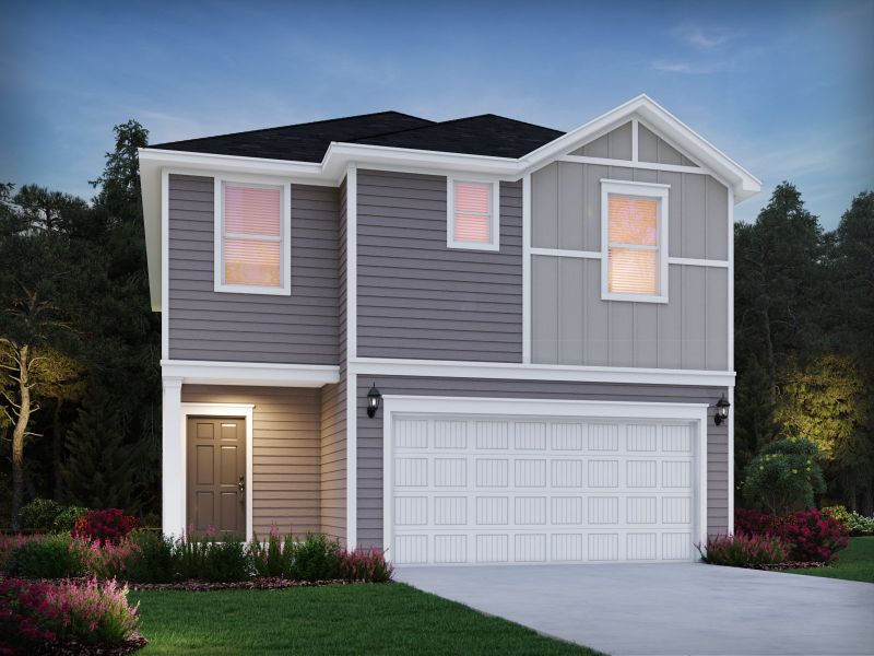 Representative exterior photo of a completed home built from the Dallas by Meritage Homes in Creek Ridge - Heritage Collection, Spartanburg, SC (Image 12). Representative exterior photo of a completed home built from the Dallas by Meritage Homes in Creek Ridge - Heritage Collection, Spartanburg, SC (Image 12).