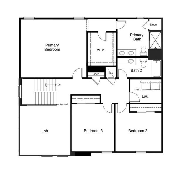 2D floor plan layout of this home in The Preserve at Legends Pointe II, Hudson, FL (Image 3).