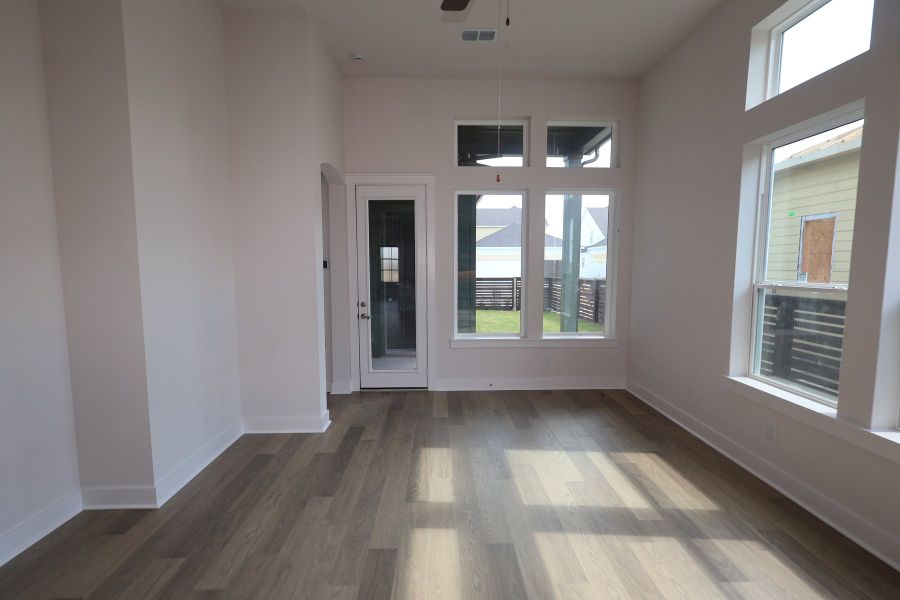 Spacious, unfurnished interior of a new home in Bridgeland Central: Emerald Heights - Landmark Row Collection, Cypress (Image 6). Spacious, unfurnished interior of a new home in Bridgeland Central: Emerald Heights - Landmark Row Collection, Cypress (Image 6).
