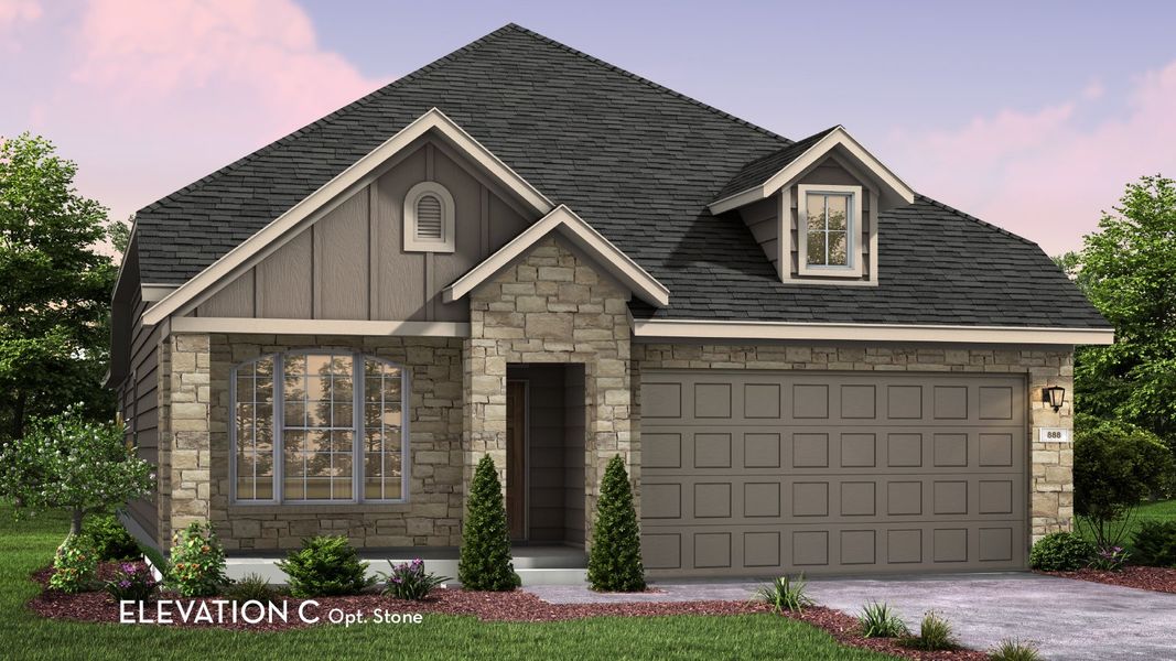 Representative exterior photo of a completed home built from the Comanche by CastleRock Communities in Travis Ranch, Forney, TX (Image 16). Representative exterior photo of a completed home built from the Comanche by CastleRock Communities in Travis Ranch, Forney, TX (Image 16).