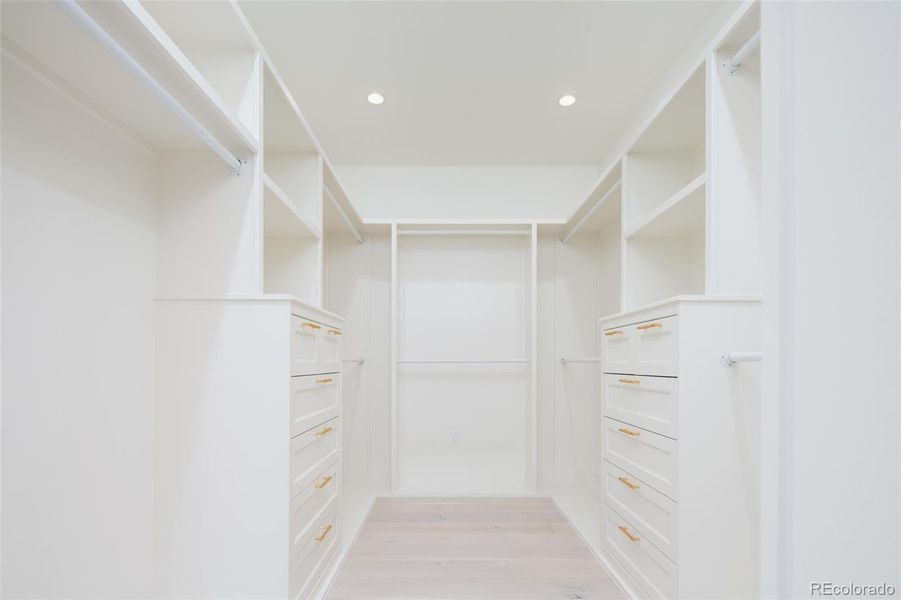 One of two walk-in primary closets